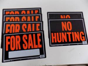 6 - Metal - For Sale & No Hunting Signs