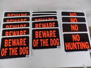 14 -No Hunting & Beware of Dog Signs (Plastic)