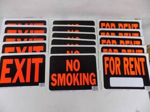 16 -Exit - No Smoking & For Rent Signs