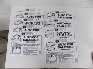 9- static Cling - Auto For Sale Sign