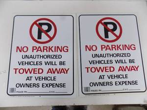 2 -No Parking Signs