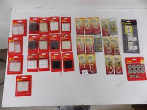 Hardware, Plastic Shims, Vinyl Bumpers, Cup Hooks, Safety Hooks. Broom Clips, Furniture sliders