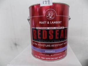 1 gal Pratt & Lambert Exterior 100% Acrylic Red Seal Ultra Moisture Resistant Paint, Egg Shell