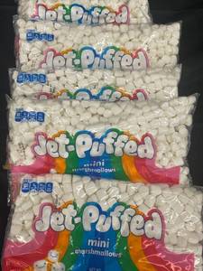 lot 5 image: 5 Bags Jet Puffed Mini Marshmallows 10oz each Best by 04022024