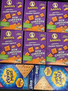 lot 62 image: Annies Cheddar Squares and Graham Crackers Best by 01302024