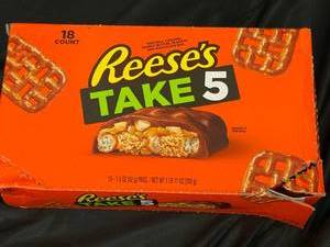 lot 150 image: Reeses Take 5 Box 18 bars Best by 102023