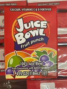 lot 315 image: Juice Bowl Fruit Punch 44 x 4oz cartons Best by 02252023