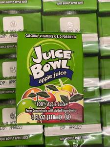 lot 312 image: Juice Bowl Apple juice 44 x 4oz cartons Best by 04022023