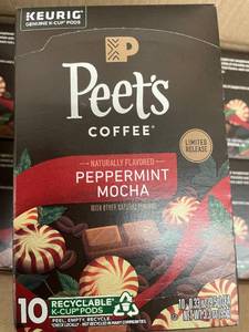 lot 326 image: Peets Peppermint Mocha 10 K-Cup x 6 boxes Best by 08222024