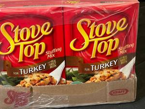 lot 409 image: Stove Top Turkey Stuffing Mix 12 boxes Best by 01062023