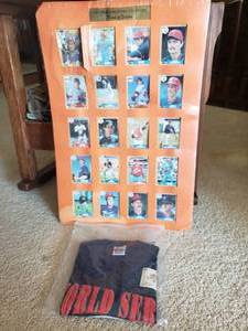 lot 13 image: 1987 World Series Twins Cards & 1991 World Series Twins TShirt Size L