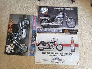 lot 14 image: 3 Miller Lite Harley Davidson Posters