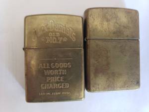 lot 18 image: 2 Zippos - Jack Daniels & Brass