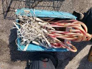 lot 151 image: Tote of Lighted Candy Canes Christmas Decor
