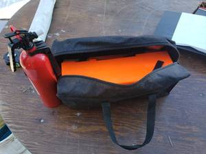 lot 224 image: RAM Vehicle Safety Kit - Fire Extinguisher, Flags, Reflective Triangles