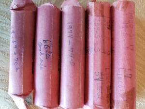 lot 284 image: 5 Rolls of Full or Near Full Rolls of Wheat Pennies