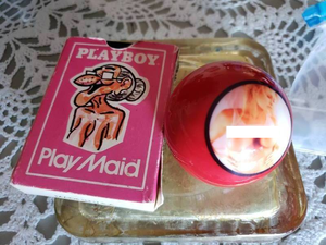lot 290 image: Playboy Play Maid Cards and 3 Ball with Nude