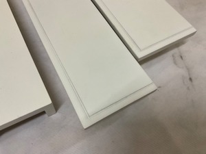 lot 97 image: (3) white matching wood shelving
