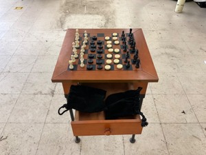 lot 191 image: Chess & Checkers Side Table