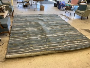 lot 217 image: Outdoor rug-yellowteal. 9x12