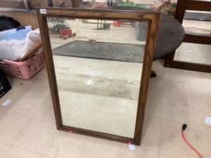 lot 226 image: brown framed mirror. 30x 42