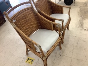 lot 187 image: Wicker Chairs lot of 2