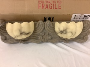lot 256 image: Triarch plaster 2bulb wall light-new in box