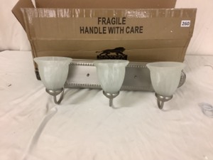 lot 263 image: 3bulb wall mount metal finish- new in box