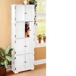 Westwick Tall Wooden Cabinet with 8 Doors-White