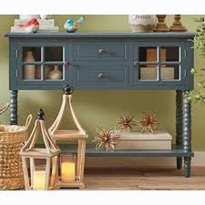 Aston Windowpane Console-Blue