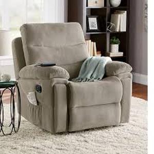 Rocking Recliner with Massage and Heat-Textured Taupe