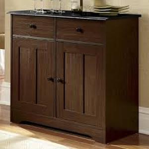 Katie Small Sideboard Cabinet with Drawers-Black Walnut