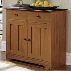 Katie Small Sideboard Cabinet with Drawers-Black Oak