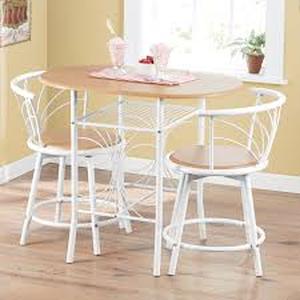 3-Piece Colorful Bistro Dining Set-White