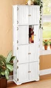 Westwick Tall Wooden Cabinet with 8 Doors-White