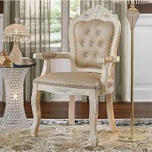 Emmeline Crystal-Tufted Chair-GoldenIvory