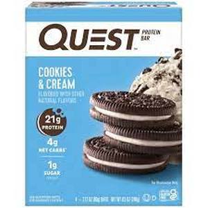 lot 27 image: Quest Nutrition 21g Protein Bar - Cookies & Cream-4ct