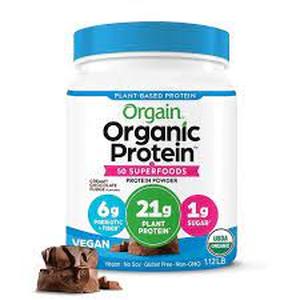 lot 28 image: Orgain Organic Vegan Protein & Superfoods Organic Plant Based Powder - Chocolate - 16oz