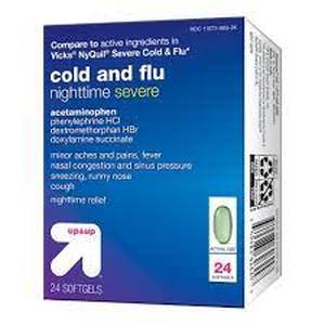 lot 39 image: Set of 2 Nighttime Severe Cold & Flu Softgels - 24ct - up & up