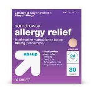lot 41 image: Set of 2 Fexofenadine Hydrochloride Allergy Relief Tablets - up & up-30ct