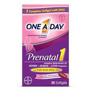 lot 43 image: Set of 2 One A Day Womens Prenatal Vitamin 1 with DHA & Folic Acid Multivitamin Softgels-30ct