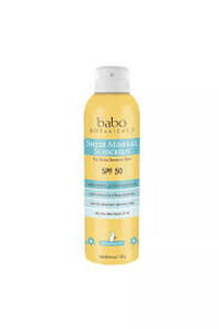 lot 53 image: Set of 2 Babo Botanicals Sheer Mineral Sensitive Sunscreen Spray SPF 50, 6 Oz