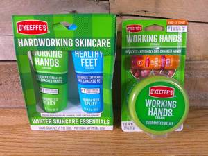 lot 64 image: OKeeffes Winter Skin Essentials Gift Set Hand Cream & Foot Cream and Working Hands Cream with Lip Repair 2.7 oz
