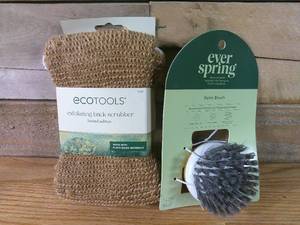 lot 63 image: Lot of Exfoliating Back Scrubber and Palm Brush