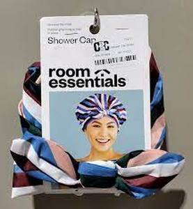 lot 71 image: Set of 2 Room Essentials OSFM Neapolitan Striped Turban Style Shower Cap