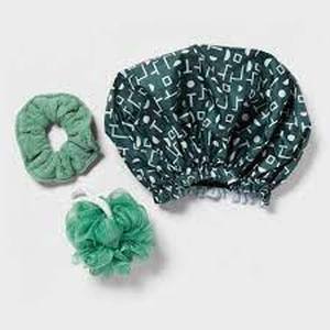 lot 72 image: 3pc Bathroom Accessories Set - Room Essentials-Green