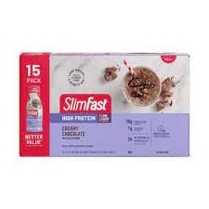 lot 73 image: SlimFast Advanced Nutrition High Protein Meal Replacement Shakes - Creamy Chocolate-15ct-BestBy010224-Still Good