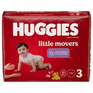 lot 75 image: Huggies Little Movers Diapers Size 3 25PK