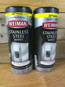 lot 81 image: Set of 2 Weiman Stainless Steel Wipes - 30ct