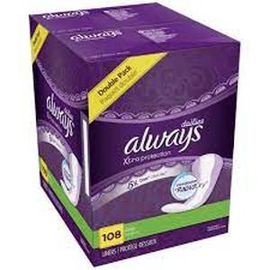 lot 77 image: Always Anti-Bunch Xtra Protection Liners-Long